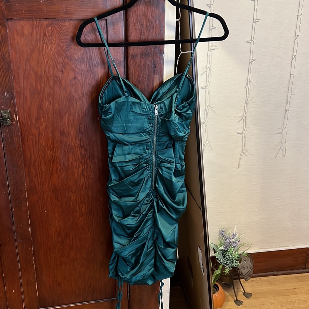 Emerald green that’s so fetch spaghetti strap dress - Picture 2 of 6